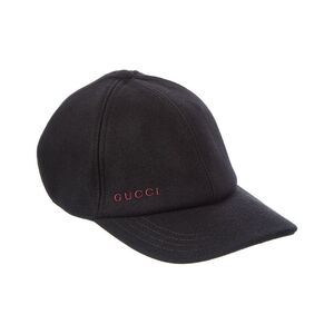 Gucci Wool Baseball Cap, Black